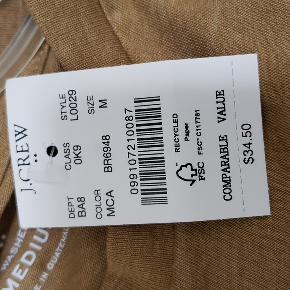 NWT J Crew Comfortable Cotton Blend Mens Washed Short Sleeve Crew Neck Tee - Picture 4 of 5